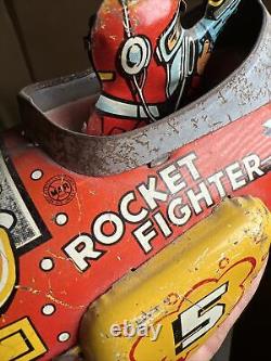 Vintage Marx 1930's Tin Litho Wind-up Flash Gordon Rocket Fighter Works! King