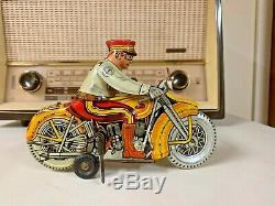 Vintage Marx 1940s Tin Windup Rookie Cop Motorcycle