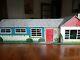 Vintage Marx 1950s Tin Litho Mid-Century Modern Ranch house with Furniture MINT