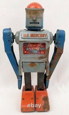 Vintage Marx 1960s Tin Litho Mr Mercury Robot Toy Parts/Repair No Remote Japan