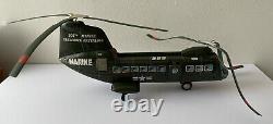 Vintage Marx 1960s Tin Toy Helicopter 107th Marine Parachute Battalion READ