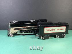 Vintage Marx 2-4-2 Locomotive Engine With Canadian Pacific Tender Tested