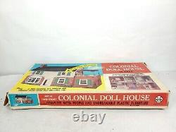 Vintage Marx 4055 Two Story Colonial Doll House FURNISHED Metal NEW in ORIG BOX