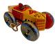 Vintage Marx #4 Tin Litho Racer Windup Race Car with Driver & Balloon Tires
