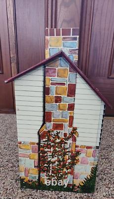 Vintage Marx 50s 60s Tin Metal 2 Story Colonial Dollhouse Toy Patio withFurniture