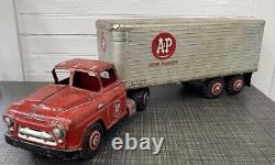 Vintage Marx A&P Super Markets Semi Truck Tin Pressed Steel Delivery Toy 1950s