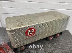 Vintage Marx A&P Super Markets Semi Truck Tin Pressed Steel Delivery Toy 1950s