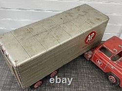 Vintage Marx A&P Super Markets Semi Truck Tin Pressed Steel Delivery Toy 1950s