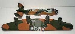Vintage Marx Aeroplane Windup Tin Camouflage Us Army Airplane