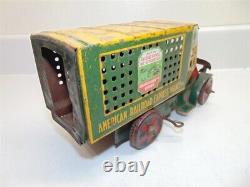 Vintage Marx American Railroad Express Agency Truck-Tin-Toy-Green/Yellow