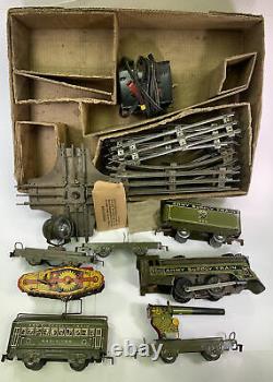 Vintage Marx Army Military Supply Train Set With Track Complete Working