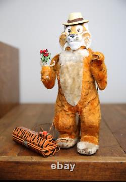 Vintage Marx Battery Operated Esso Walking Tiger Remote Control tin toy 1960s