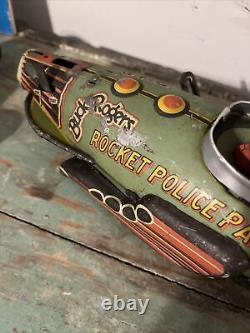 Vintage Marx Buck Rogers Rocket Police Patrol 1940's Original Toy Tin Litho