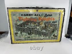 Vintage Marx Carry All Action Fighting Knights Play Set Tin Litho