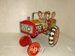 Vintage Marx College Jalopy Crazy Car Tin Litho Wind Up Toy Beautiful Works