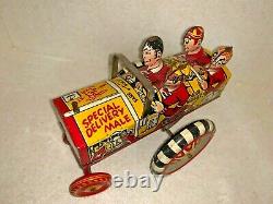 Vintage Marx College Jalopy Crazy Car Tin Litho Wind Up Toy Beautiful Works