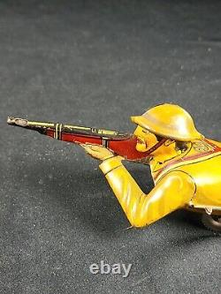 Vintage Marx Crawling Soldier Doughboy Tin Litho Wind Up No Key Scarce