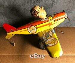 Vintage Marx Dagwood's Solo Flight Tin Wind-up Toy Very Good Condition