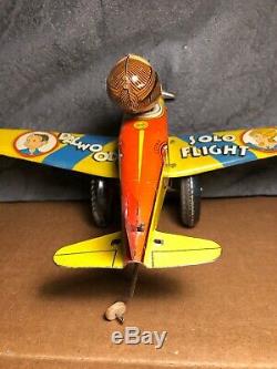 Vintage Marx Dagwood's Solo Flight Tin Wind-up Toy Very Good Condition