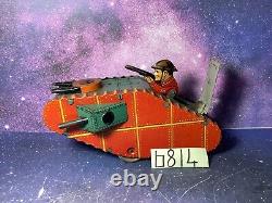 Vintage Marx Doughboy Army Tank Tin Litho Wind-up
