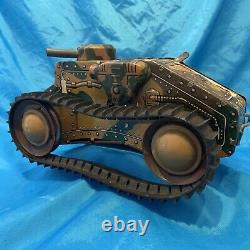 Vintage Marx E12 Military Camo Tank Tin Litho Wind-Up Toy EXCEPTIONAL Condition
