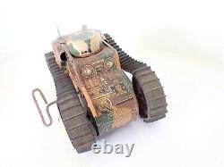 Vintage Marx E12 Tin Lithograph Windup Toy Tank WWI 1940's As Is