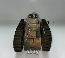 Vintage Marx E12 Tin Wind Up Army Tank Toy. Sold As Is. Unsure If Works Properly