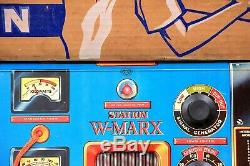 Vintage Marx Electric Powered TV and Radio Station Tin Toy with Original Box