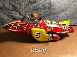 Vintage Marx Flash Gordon Rocket Fighter Wind-Up Tin Toy Very good