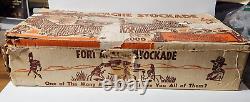 Vintage Marx Fort Apache Stockade Set Series 2000 #3660 Soldiers Indians with Box