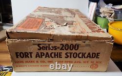 Vintage Marx Fort Apache Stockade Set Series 2000 #3660 Soldiers Indians with Box