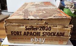 Vintage Marx Fort Apache Stockade Set Series 2000 #3660 Soldiers Indians with Box