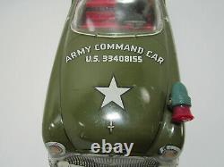 Vintage Marx Friction Army Command Car with Commander Great Condition