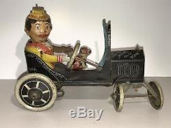 Vintage Marx Funny Flivver Car Tin Litho Wind Up Toy 1930's