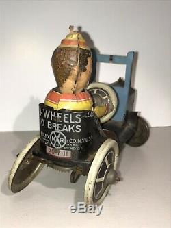 Vintage Marx Funny Flivver Car Tin Litho Wind Up Toy 1930's