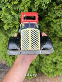 Vintage Marx G Man Pursuit Car Tin Toy Wind Up Rare Black Fenders Very Nice