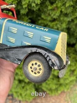 Vintage Marx G Man Pursuit Car Tin Toy Wind Up Rare Black Fenders Very Nice