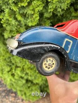 Vintage Marx G Man Pursuit Car Tin Toy Wind Up Rare Black Fenders Very Nice