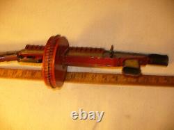 Vintage Marx G-Man Tin Windup Submachine Gun Toy 1930's Works Early Graphics 24