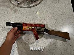 Vintage Marx G-Man Tin Windup Submachine Gun Toy 1930s 1940s Made In USA