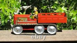 Vintage Marx Giant Reversing Tractor Truck + Driver Tin Toy