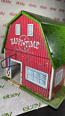 Vintage Marx Happi Time Barn Farm Tin Farmhouse Collectible Toy Nice Rare Find