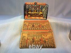 Vintage Marx Home Town Tin Meat Market Toy Building Dollhouse Room Partial Box