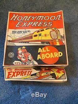 Vintage Marx Honeymoon Express Tin Wind-up Train With Box