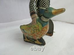 Vintage Marx Joe Penner & Goo Goo Duck Tin Wind Up Toy Works M-301