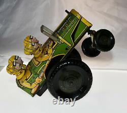 Vintage Marx Jumpin' Jeep 1940's Wind Up Toy Tin Litho Military Vehicle Working