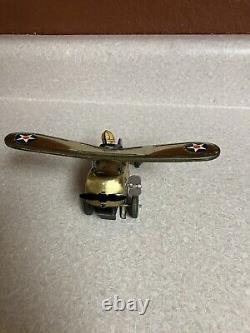 Vintage Marx Jumpin Jeep Military Tin Litho Wind-up Toy And Marx Flipping Plane