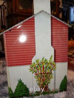Vintage Marx Large Pressed Tin Litho Red Colonial Dollhouse