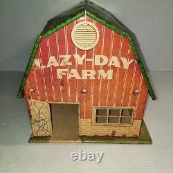 Vintage Marx Lazy Day Farm tin litho Barn & Toy Lot