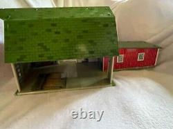 Vintage Marx Lazy Day Farm tin litho Barn & Toy Lot COMES WITH BOX OF ANIMALS